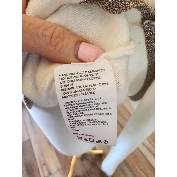 Maaeve by Anthropolgie Mock Neck White Sweater Size Large - Picture 5 of 8